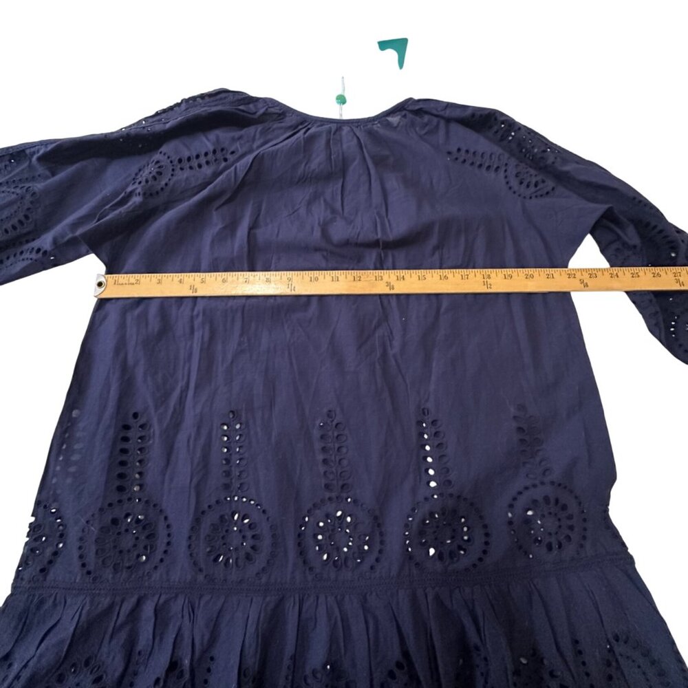 Melissa Odabash Ashley Eyelet Cotton Cover-up  Mini Dress, Size S Navy NWT - Picture 16 of 16